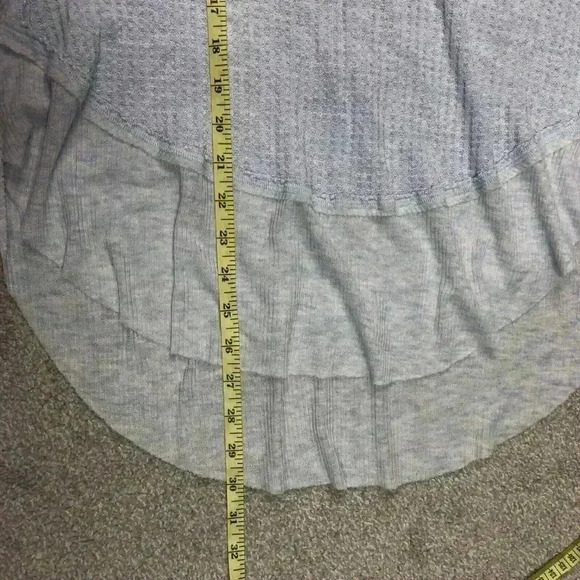 We The Free Thermal Long Sleeve Top Boho V Neck Top Catalina Blue Color Sz S - Picture 4 of 8